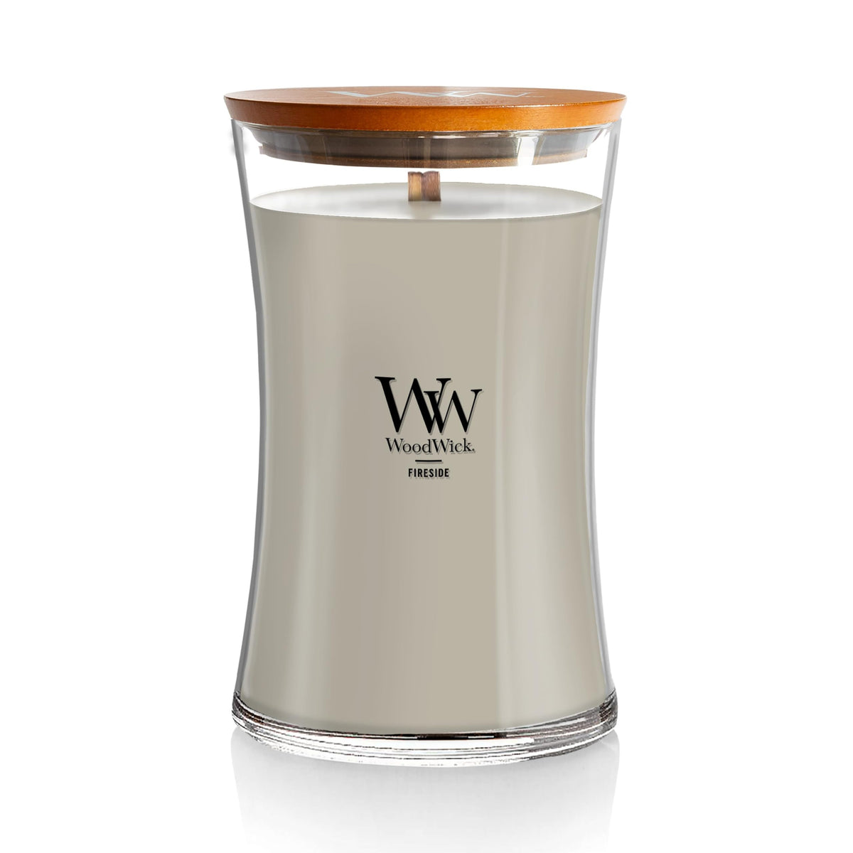 WoodWick Fireside Holiday Candle Gifts for Women and Men, 9.7 oz Medium Hourglass Candle with Crackling Wick