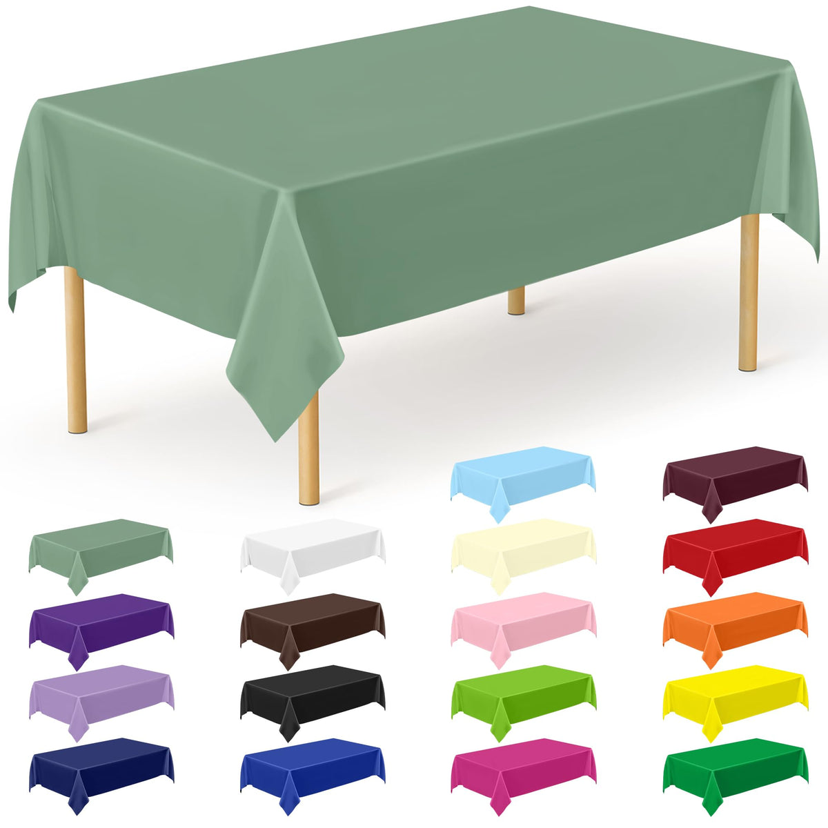 3 Pack Thanksgiving Tablecloths, 108" x 54" Disposable Turkey Table Cloth