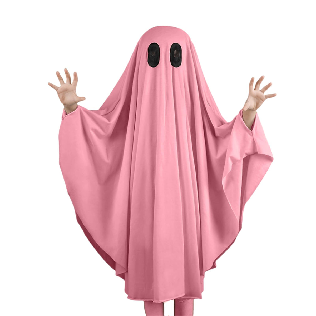 Noubeau Unisex Kid Ghost Costume Girl Halloween Fancy Dress Cosplay Boy White Boo Ghost Cloak Child Spooky Trick-or-Treating(White,3-5 Years)
