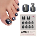 Glamnetic Press On Toenails - Natural Fake Nails | Cherry Red Chrome Press On Toenails, Salon Quality Press On Nails Kit with Glue | Cherry Glaze - 32 Nail Set in 16 Sizes