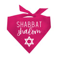 Shabbat Shalom Dog Bandana | 100% Cotton | Made in USA | Passover | Hanukkah | Yom Kippur | Rosh Hashanah | Jewish Celebration | Bar & Bat Mitzvah | Black, One Size (75)