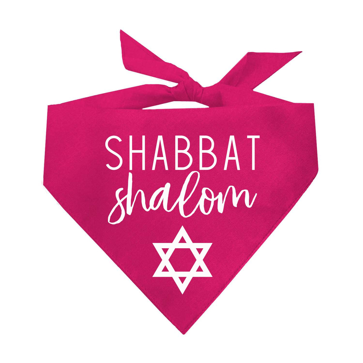 Shabbat Shalom Dog Bandana | 100% Cotton | Made in USA | Passover | Hanukkah | Yom Kippur | Rosh Hashanah | Jewish Celebration | Bar & Bat Mitzvah | Black, One Size (75)