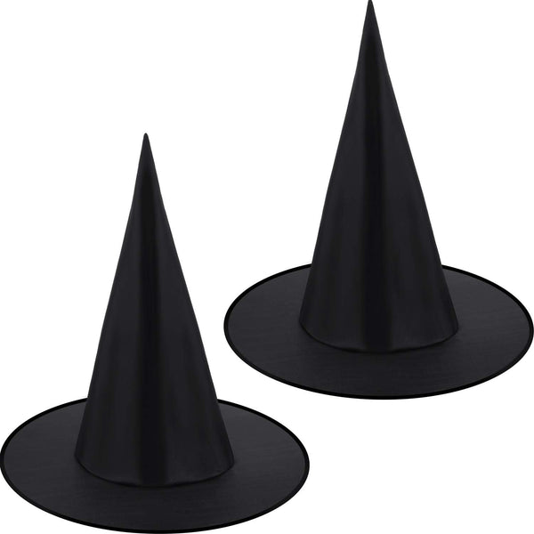 SATINIOR 2 Packs Halloween Witch Hats for Aldults Black Witch Hat Women