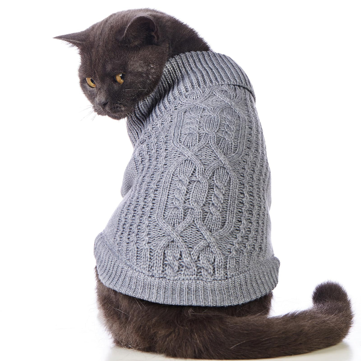 Cat Sweater Stretchy,19 Colors,6 Sizes,Snug Winter (Maple Leaf Red, Medium, Vest)