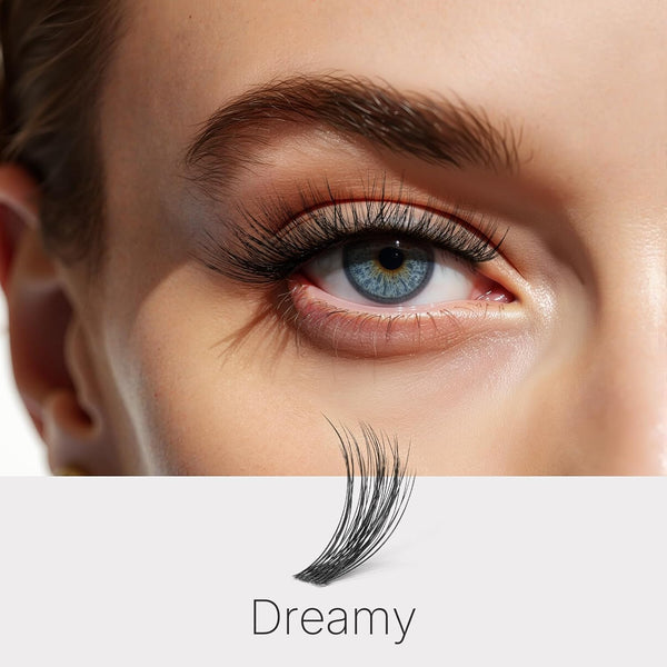 VEYESBEAUTY Lash Clusters Individual Eyelash Extensions Thin & Invisible Band DIY False Eyelashes for Self-application Newbie's Five-Second Series Wispy Lash Tray, Dreamy 8-16mm Mixed Length