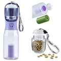 Cibaabo Dog Water Bottle with Food Container & Poop Bag Holder, Travel Water Bowl, Portable Pet Dispenser, Dog Gifts Stuff Accessories Items, Puppy Essentials for Yorkie Chihuahua Walking Hiking