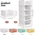 Upgraded Closet Organizers and Storage, Stackable Closet Organizer Basket | 5 Pack Foldable Closet Storage Bins for Bathroom Laundry Room Wardrobe Storage, Space-Saving Clothes Drawer Organizer