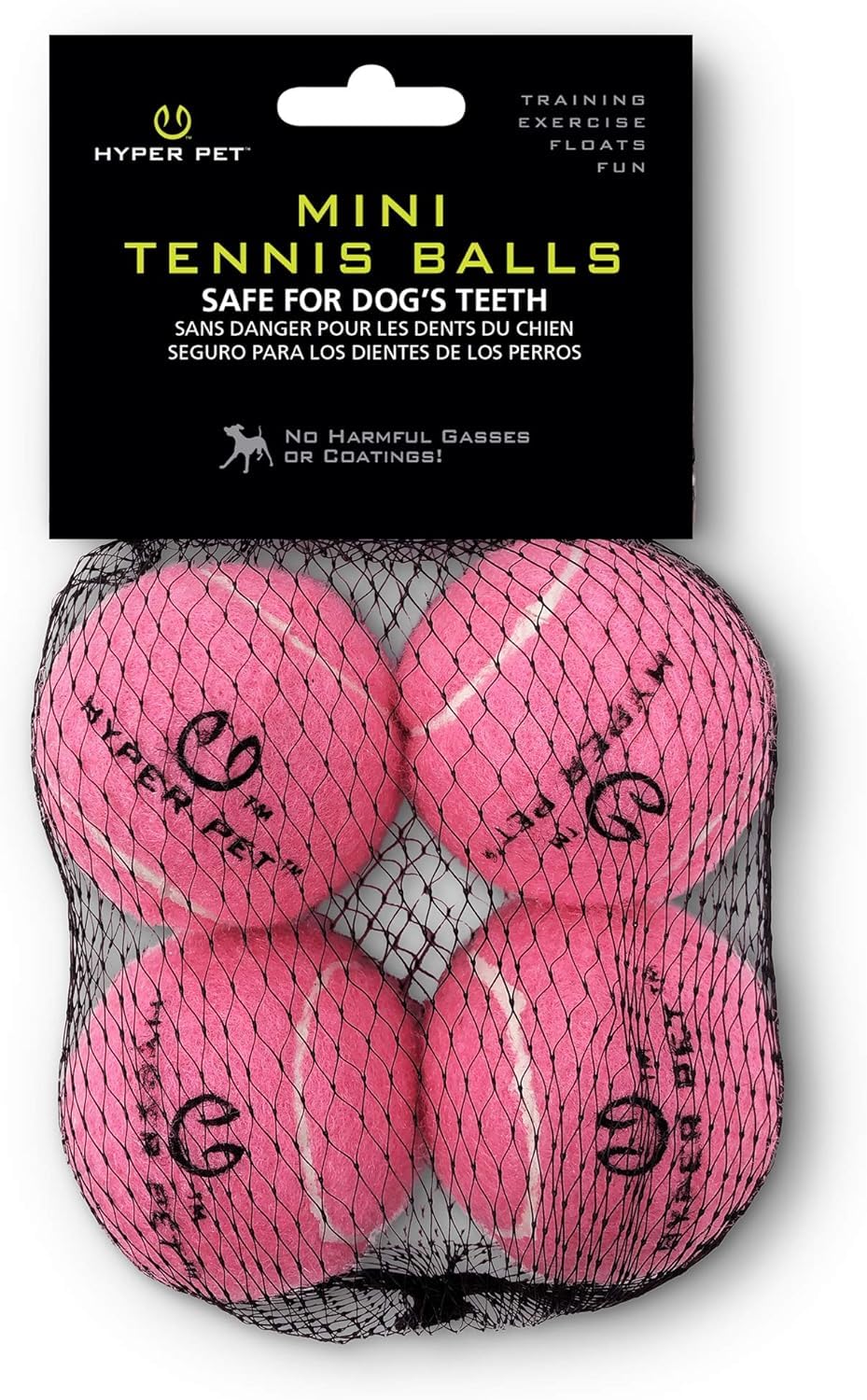 Hyper Pet Mini Extra Small Tennis Balls for Dogs, 1.75 Inch, 4 Pack, Green | Safe interactive playthings for exercise and training, works with the K9 Kannon launcher, keeps little pups active daily