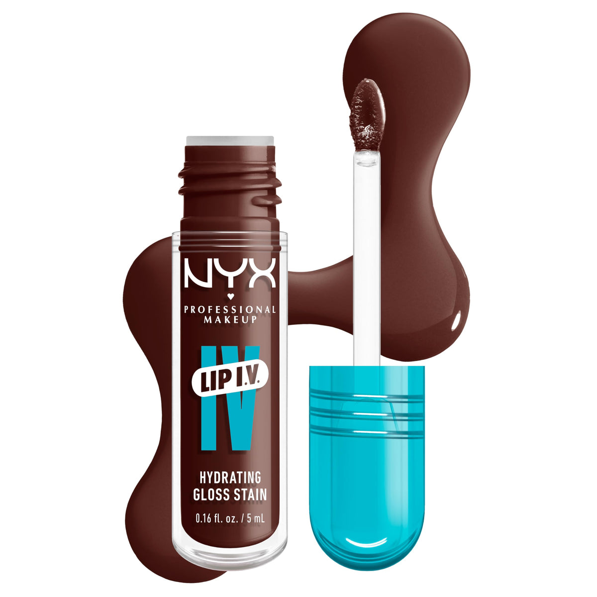 NYX PROFESSIONAL MAKEUP Lip IV Hydrating Glossy Lip Stain, Long-Lasting, Tinted, Vegan Formula with 12 HR Hydration - Petal Pourin' (Pink)
