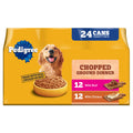 Pedigree Chopped Ground Dinner Wet Dog Food Filet Mignon & Beef Variety Pack, Canned Dog Food, 13.2 oz. Cans, 12 Count
