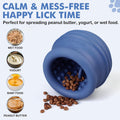 Treat Dispensing Dog Toy, Long-Lasting Interactive Puzzle Toys for Dogs, Stuffable Dog Enrichment Frozen Lick Treat Toy for Boredom, BPA Free Silicone Fetch Catch Chew Toy (Dark Blue,S)