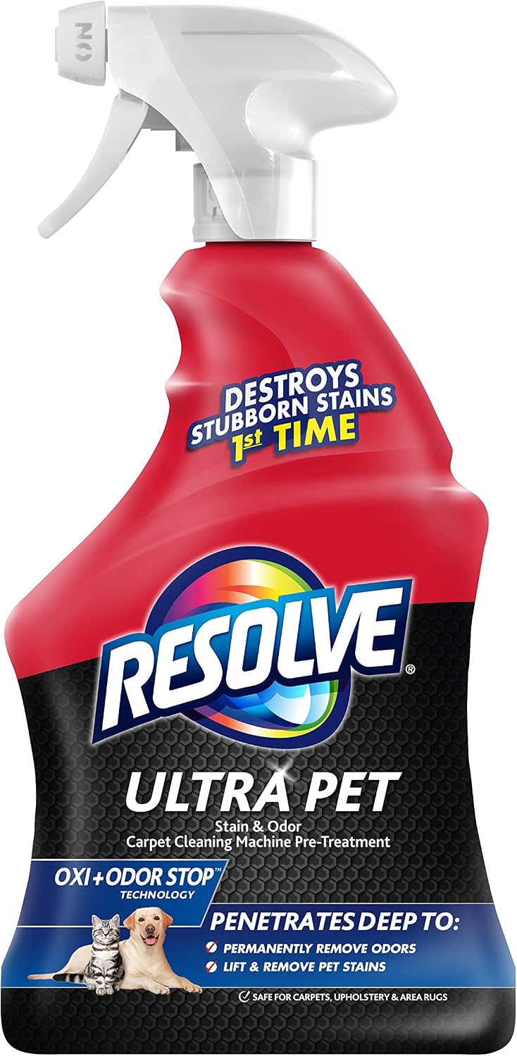 Resolve Ultra Pet Carpet Cleaner Spray – for Removal of Pet Stains & Odors, 32oz | Removes Pet Stains & Odors
