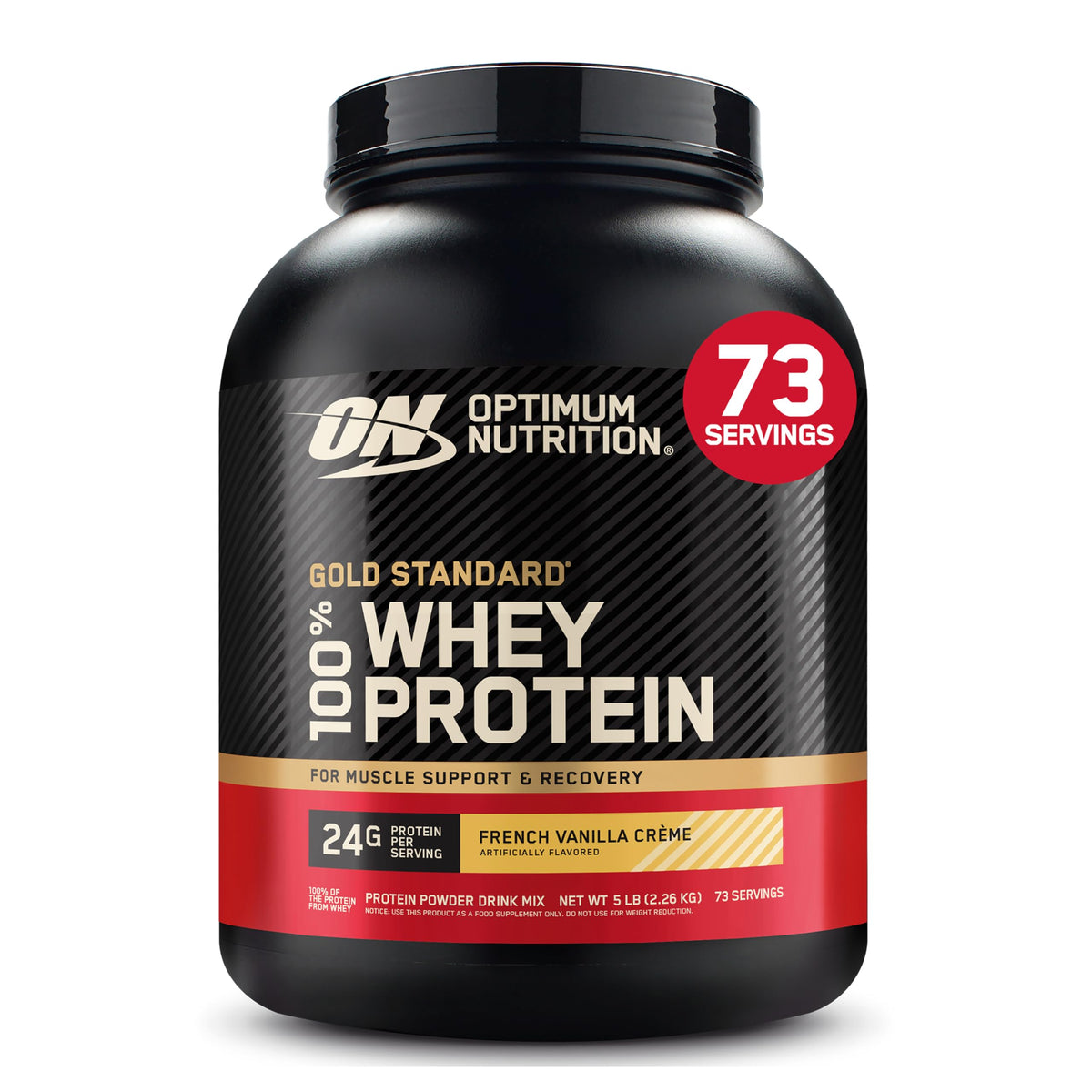 Optimum Nutrition Gold Standard 100% Whey Protein Powder, Cookies & Cream, 2 Pound (Packaging May Vary)