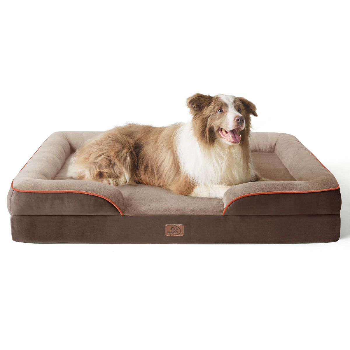 Bedsure Orthopedic Dog Bed Medium Size Dogs - Washable Small Medium Dog Cat Bed Waterproof, Comfort Cats Couch Sofa with Washable Removable Cover, Pets Bed with Nonskid Bottom, Grey, 28"