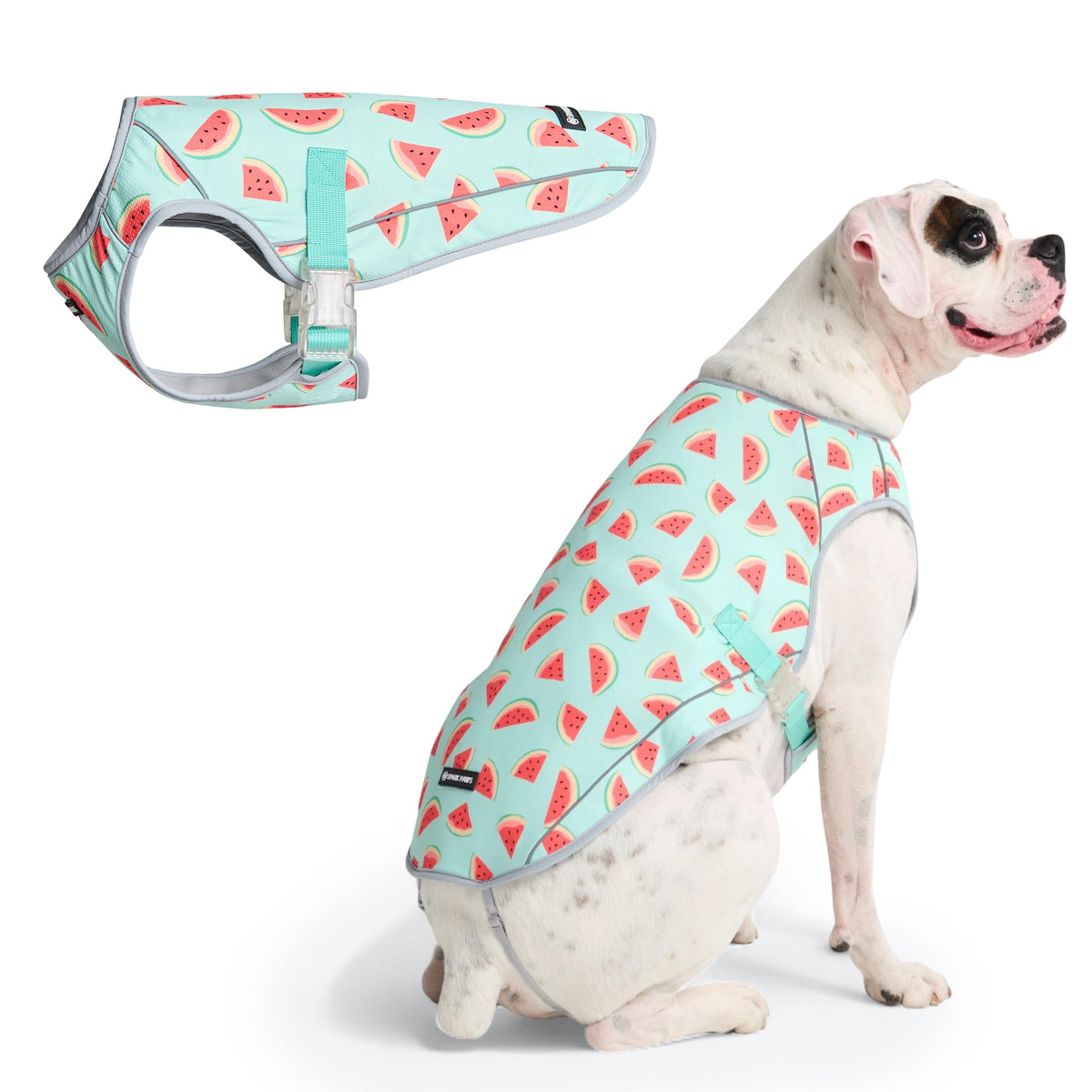Spark Paws Dog Cooling Vest - SPF 50 UV Sun Protection - Summer Heat Relief Gear for Dogs, Lightweight, Evaporative Cooling - Dog Anxiety Relief Vest During Hot Days - Snowcone, XL