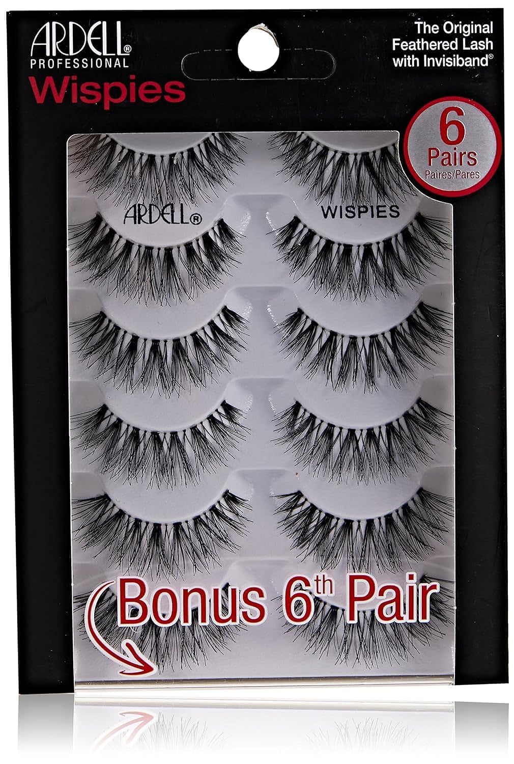Ardell Wispies False Eyelashes 113 – Natural Wispy Strip Lashes, Lightweight & Seamless Invisiband for All-Day Wear, 6 Pairs, 1 Pack