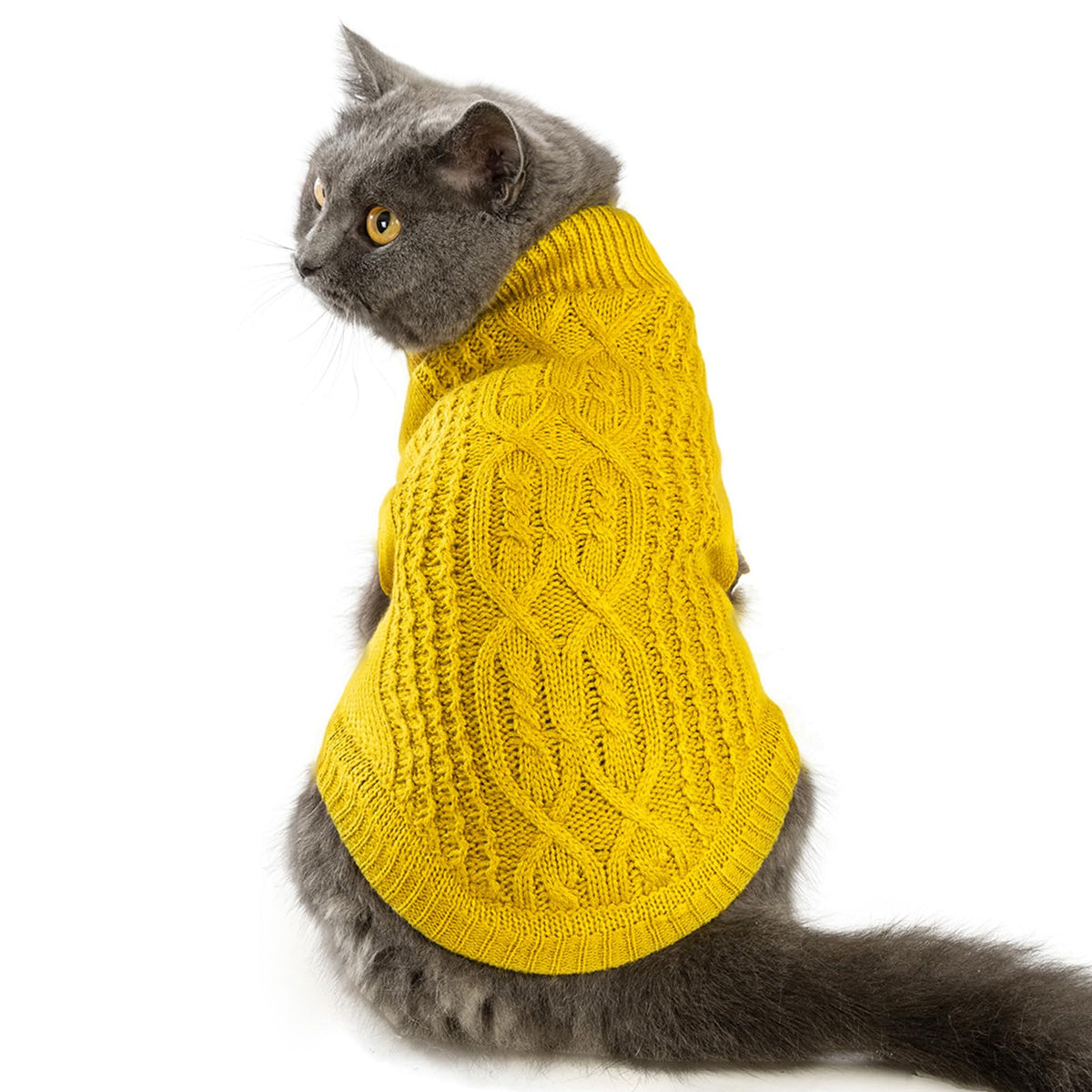 Cat Sweater Stretchy,19 Colors,6 Sizes,Snug Winter (Maple Leaf Red, Medium, Vest)