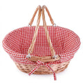 Vintiquewise Natural Wicker Picnic Basket with a Handle for Home and Garden