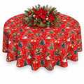 Fall Tablecloth Round 60 Inch Pumpkin Maple Leaf Thanksgiving Table Cloth
