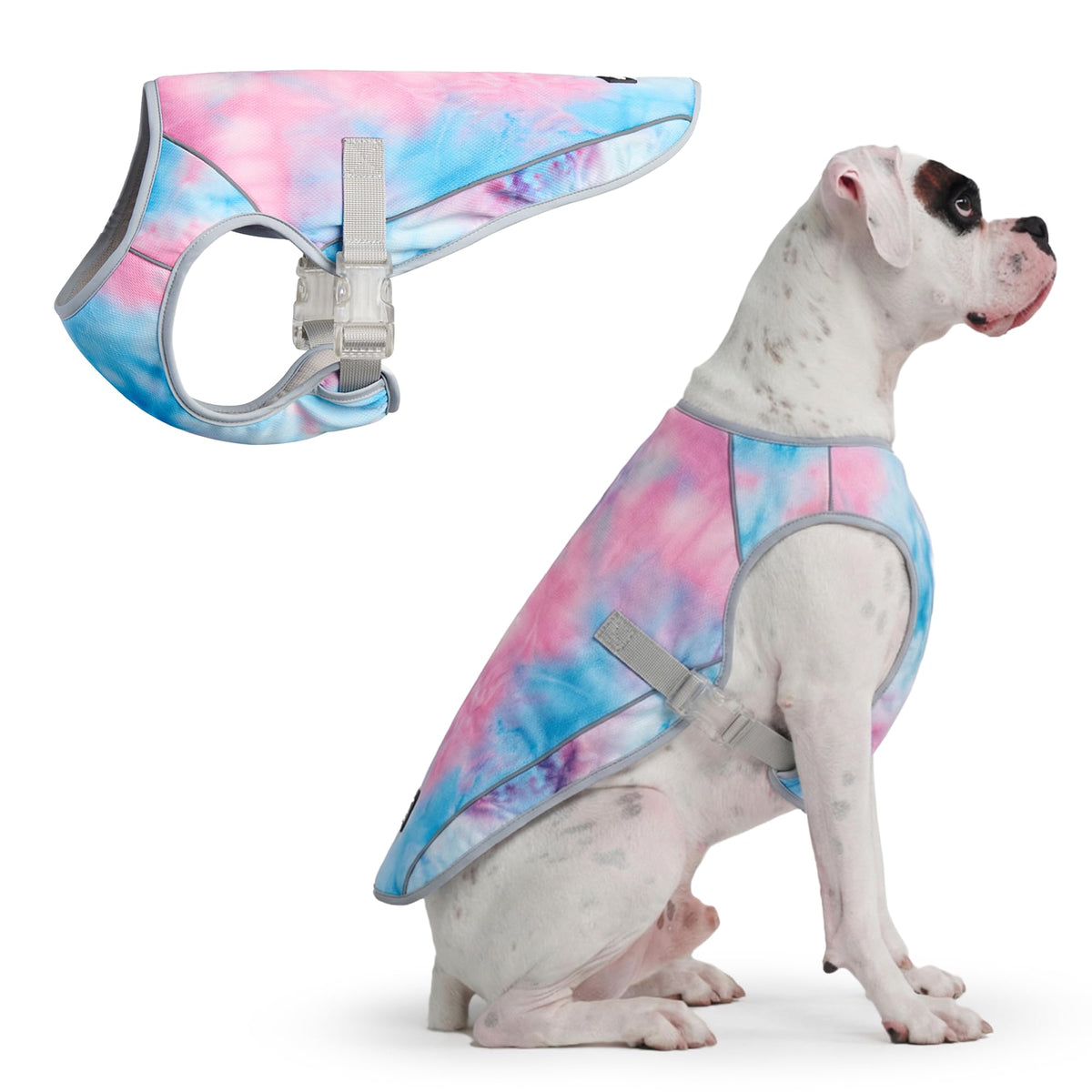 Spark Paws Dog Cooling Vest - SPF 50 UV Sun Protection - Summer Heat Relief Gear for Dogs, Lightweight, Evaporative Cooling - Dog Anxiety Relief Vest During Hot Days - Snowcone, XL