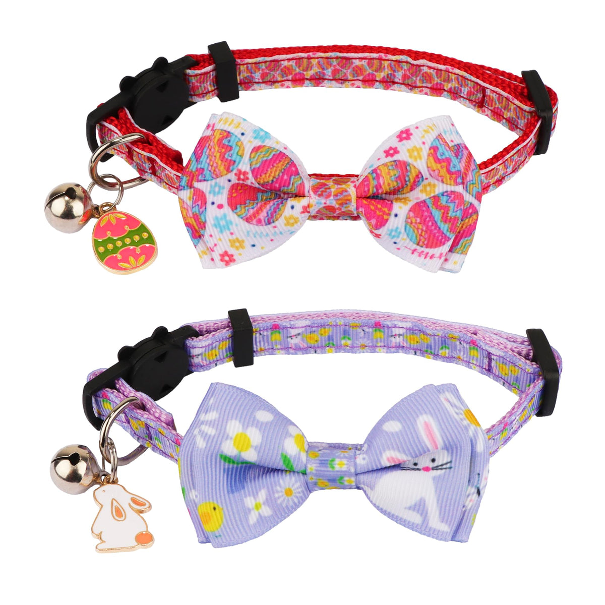 ADOGGYGO Halloween Cat Collar with Bow Bell, Skull Cat Bow Tie Collar