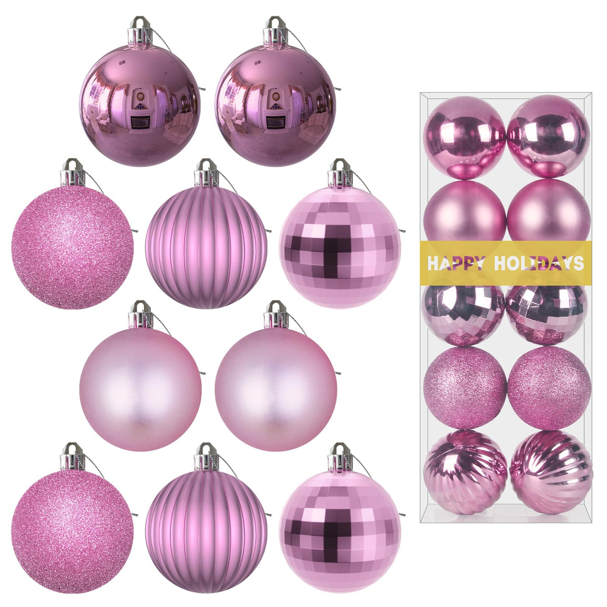 White 4.0" Large Christmas Balls - Christmas Tree Decoration Ornaments Shatterproof Hanging Balls for Birthday Halloween Holiday Wedding Decorations Set of 4pcs
