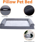 Amazon Basics Living Room Couch Dog Bed with Premium Foam, Non-Slip Bottom, Removable Washable Cover, Pressure-Relief Support for Dogs up to 55lbs, Large (36" x 27"), Grey