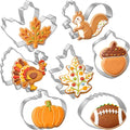 Large Fall Cookie Cutters Set, 3 - 4 Inch, 7 Pieces