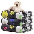 Rezutan 1 Pack 3 Blankets for Dogs, Dog Blanket for Large & Medium Pet Cat, Premium Soft Fluffy Suitable for Dog Kennels & Beds, Sofas, Gifts Puppy Essentials, 41x31inch, Gray/Blue/Beige