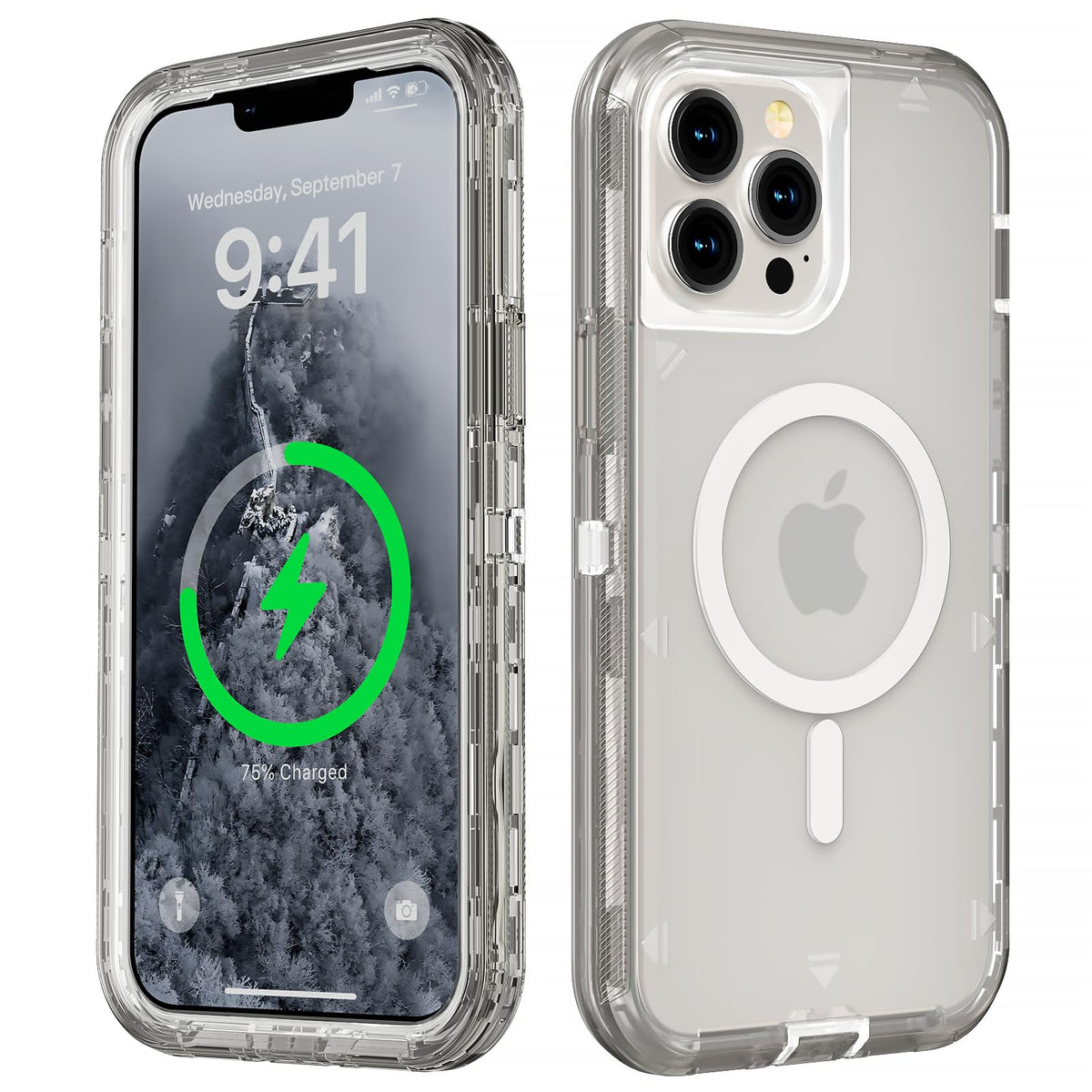 Follaroma Magnetic for iPhone 16 Plus Case, Heavy Duty Phone Cases, Clear