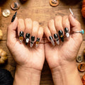 Halloween Press on Nails Medium Almond Ghost Fake Nails 30Pcs