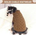 Dog Sweaters for Small Dogs Small Dog Clothes for Winter Solid Knitted Puppy Clothes Warm Turtleneck Doggy Coat Pullover Pet Cat Sweater with Heart-Shape Design(Khaki, X-Small)