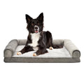 Amazon Basics Living Room Couch Dog Bed with Premium Foam, Non-Slip Bottom, Removable Washable Cover, Pressure-Relief Support for Dogs up to 55lbs, Large (36" x 27"), Grey