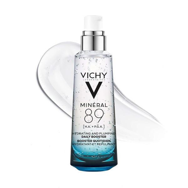 Vichy Mineral 89 Booster, Pure Hyaluronic Acid Serum for Face with Polyglutamic Acid for Skin Barrier Repair, Plumps & Hydrates, Lightweight Hydrating Serum, Oil-Free, Non-Sticky