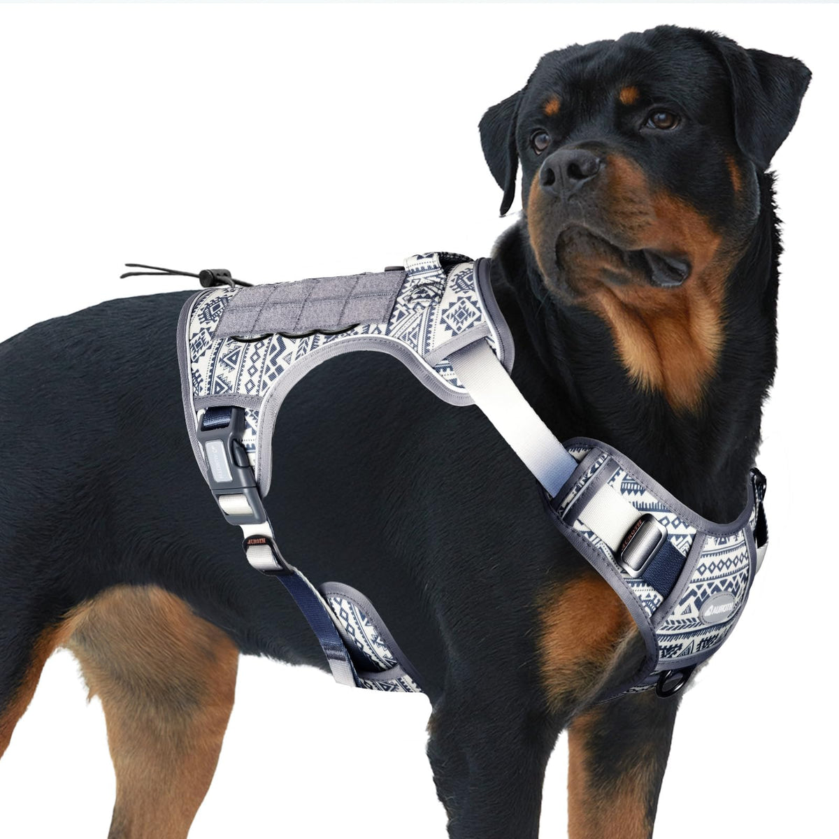 Auroth Tactical Dog Harness for Large Dogs No Pull Adjustable Pet Harness Reflective K9 Working Training Easy Control Pet Vest Military Service Dog Harnesses Army Yellow L
