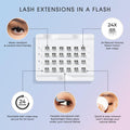 KISS Falscara DIY Eyelash Extension Lengthening Wisps - Featherlight Synthetic Reusable Artificial Eyelashes Multipack of 24 Mini Lash Clusters for that Authentic Eyelash Extension Look
