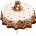 Fall Thanksgiving Tablecloth Waterproof Pumpkin Table Cloths for Autumn Harvest Indoor Outdoor Dining Room Decor-60 * 84" Oval