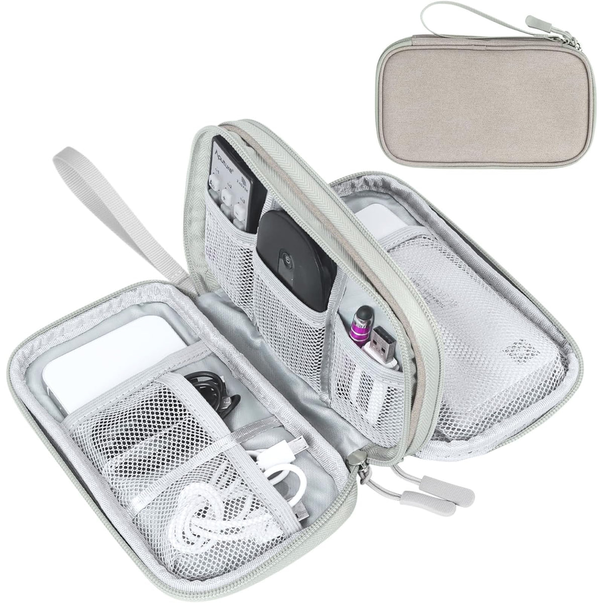 FYY Electronic Organizer, Travel Tech Pouch Bag, Cable Organizer Black