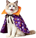 Enjoying Cat Halloween Costume, Pet Vampire Costume for Small Dogs Cats Rabbits, Kitty Pumpkin Cloak Outfit Party Halloween Cosplay