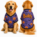Personalized Halloween Dog Shirt, Custom Pet Shirt with Name, Pumpkin Bat Spider Web Dog Costume