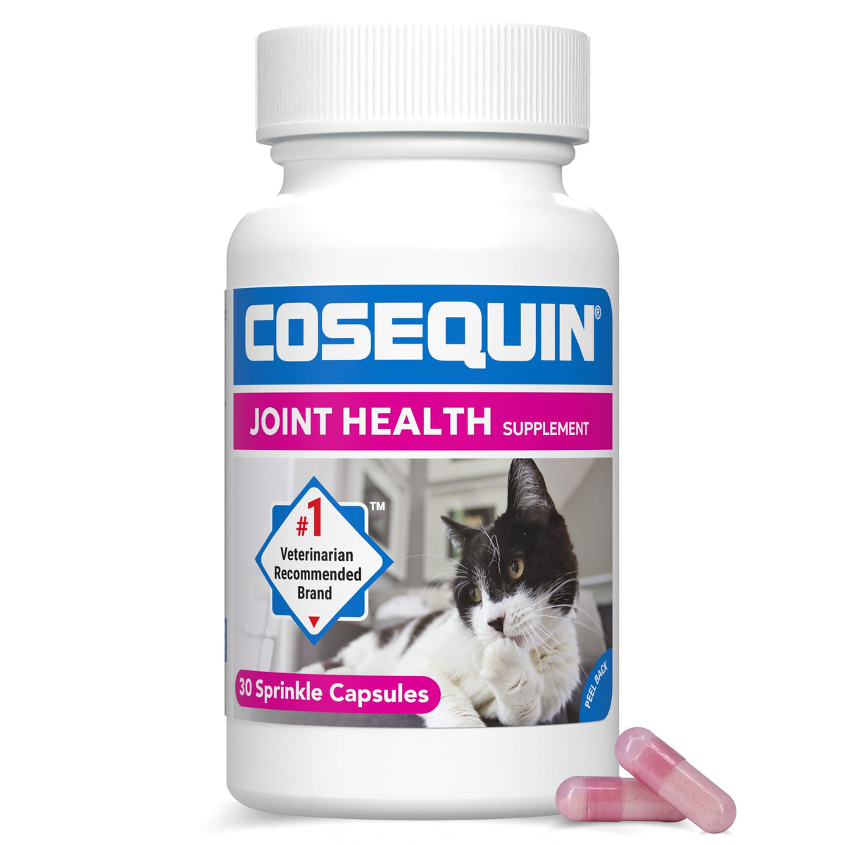 Nutramax Cosequin for Cats Joint Health Supplement, Contains Glucosamine for Cats, Plus Chondroitin, and Omega-3s, Supports Joint and Skin and Coat Health, Sprinkle Capsules, 80 Count
