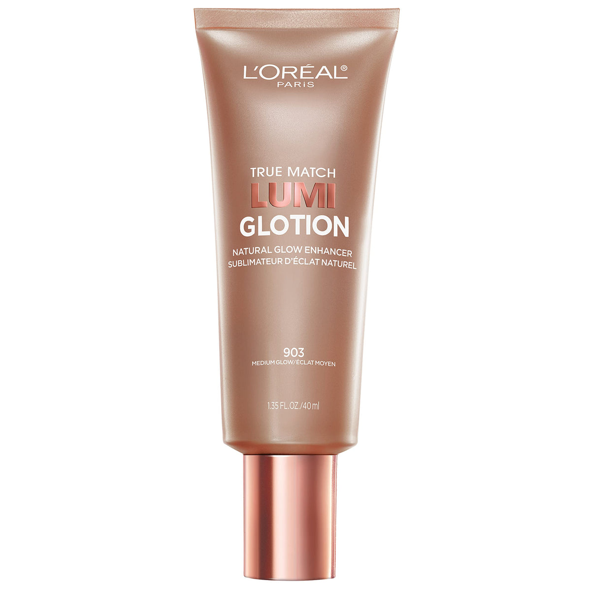 L'Oreal Paris Makeup True Match Lumi Glotion, Natural Glow Enhancer, Illuminator Highlighter, Bronzing Drops For a Sun-Kissed Glow For Face and Body, 902 Light, 1.35 fl oz