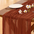 Fall Table Runner Terracotta Cheesecloth Boho Wedding Thanksgiving Decor