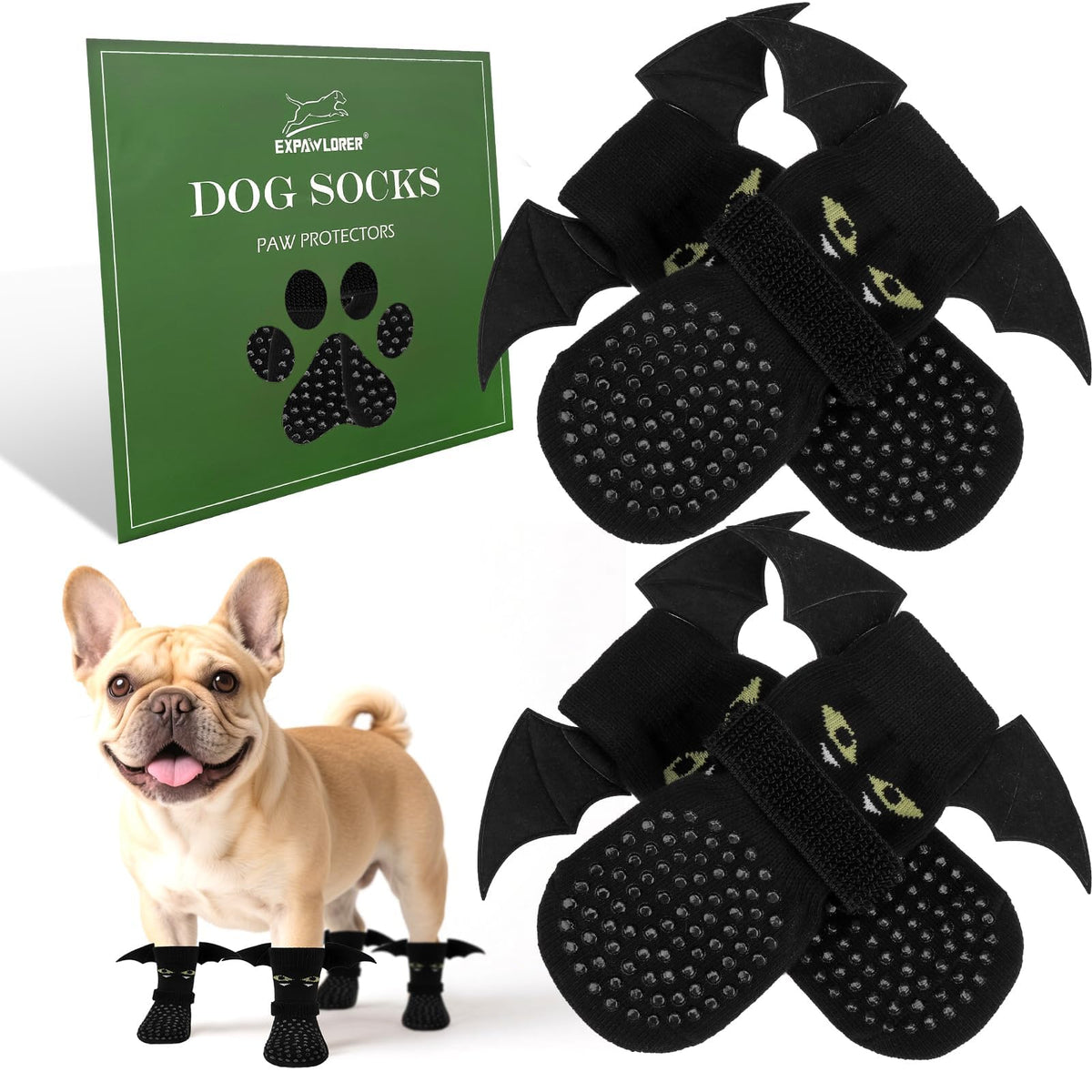 Anti Slip Dog Socks to Prevent Licking Paws, Dog Shoes for Hot Pavement, Dog Booties for Small Medium Large Senior Dogs, Traction Control Boots & Paw Protectors for Hardwood Floors