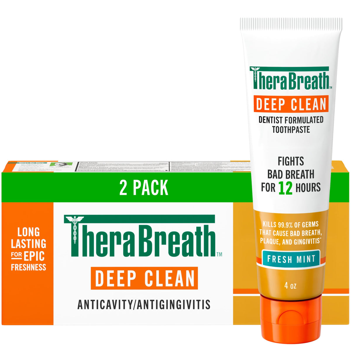 TheraBreath Healthy Gums Oral Rinse, Clean Mint, 16 fl oz, 2-Pack | Antigingivitis, Dentist Formulated, Prevents Gingivitis, Supports Gum Health, Alcohol Free