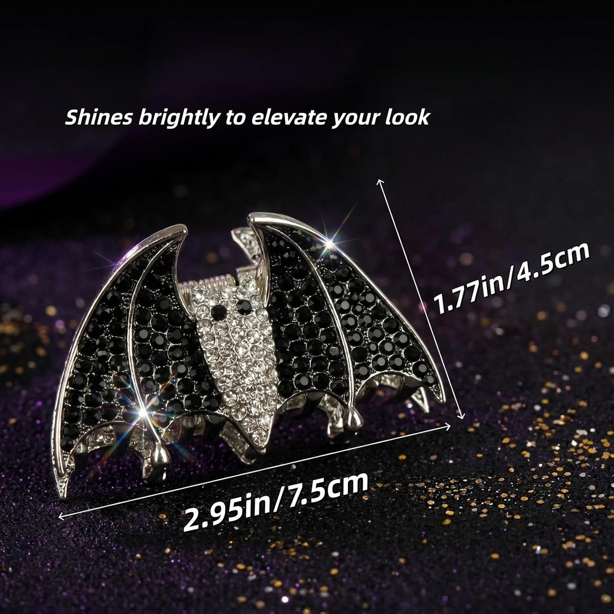 2 Pcs Halloween Ghost Bat Hair Claw Clips for Women Cosplay