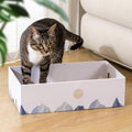 Conlun Cat Scratcher Box, Cardboard Pad, Bed for Indoor Cats, White