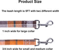 ADOGGYGO Fall Dog Leash, Orange Plaid Thanksgiving Leash for Dog, 5FTx1''
