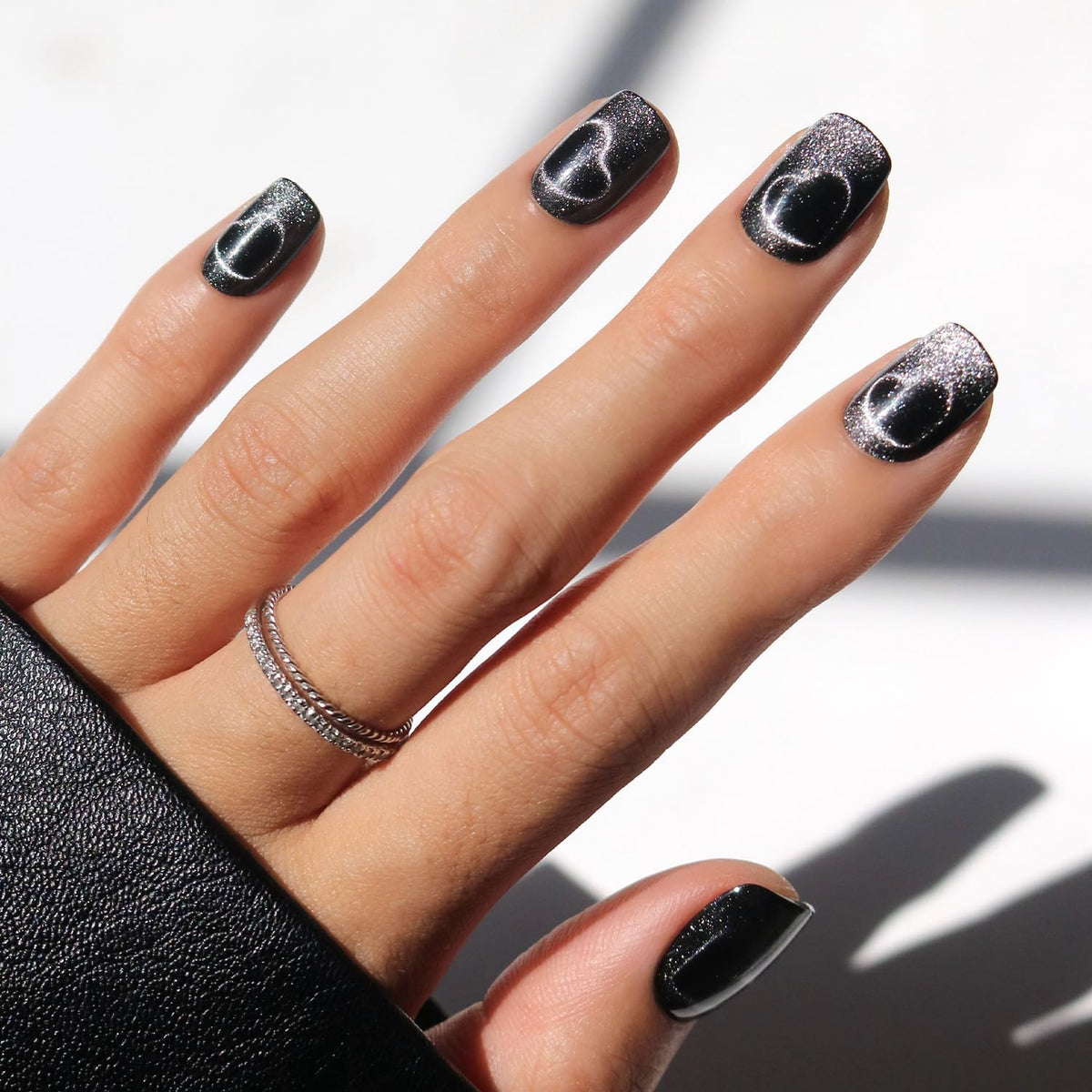 Glamnetic Halloween Press On Nails, Short Almond Glossy, Ghost Besties