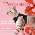 rabbitgoo Cat Harness and Leash Set, Escape Proof Vest, Black | Soft Breathable Mesh, Easy Adjustable Fit, Snap Buckles, Sturdy Clip, Reflective Strips, for Small & Average Cats Walks, Xs